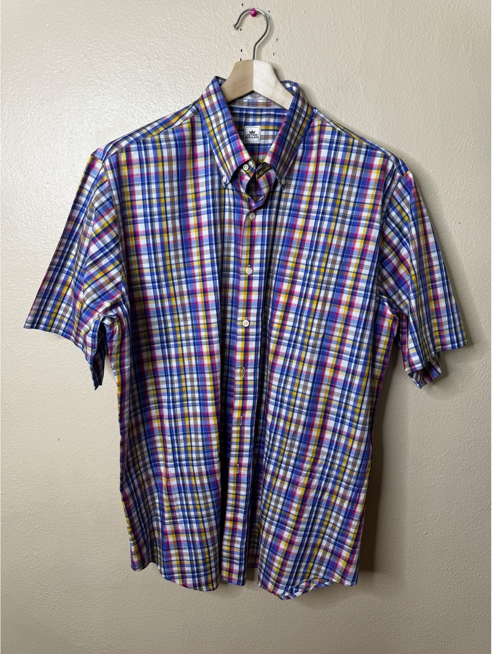 Peter Millar Men’s Multicolor Plaid Short Sleeve Button Down Shirt XL